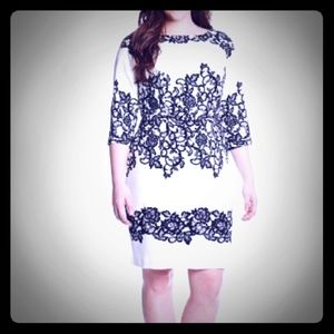 Adrianna Papell Plus Ivory Sheath Dress NWT